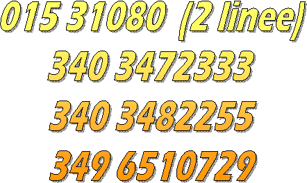 015 31080  (2 linee)
340 3472333 
340 3482255
349 6510729
